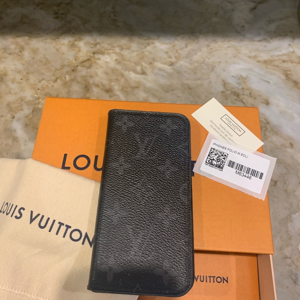 Authentic Louis Vuitton Monogram Eclipse Iphone X… - image 1